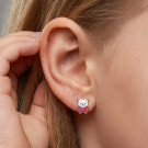 Серьги детские из серебра с эмалью