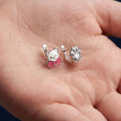 Серьги детские из серебра с эмалью