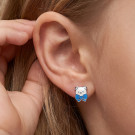 Серьги детские из серебра с эмалью