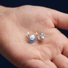 Серьги детские из серебра с эмалью