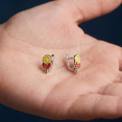 Серьги детские из серебра с эмалью