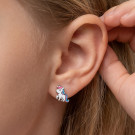Серьги детские из серебра с эмалью