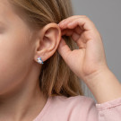 Серьги детские из серебра с эмалью