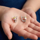 Серьги детские из серебра с эмалью