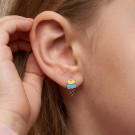 Серьги детские из серебра с эмалью