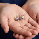 Серьги детские из серебра с эмалью