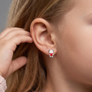 Серьги детские из серебра с эмалью