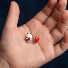 Серьги детские из серебра с эмалью
