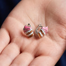 Серьги детские из серебра с эмалью