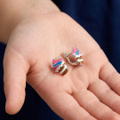 Серьги детские из серебра с эмалью