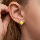 Серьги детские из серебра с эмалью