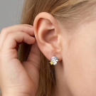 Серьги детские из серебра с эмалью