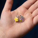 Серьги детские из серебра с эмалью