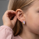 Серьги детские из серебра с эмалью