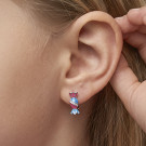 Серьги детские из серебра с фианитом