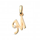 Подвеска классическая из золота с бриллиантом