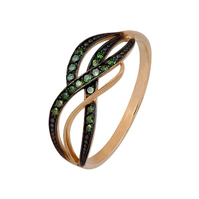 Кольцо классическое из золота с бриллиантом зеленым