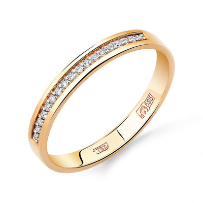 Кольцо Обручальное из золота с бриллиантом