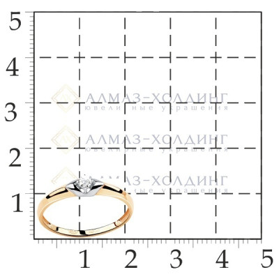 Кольцо классическое из золота с бриллиантом