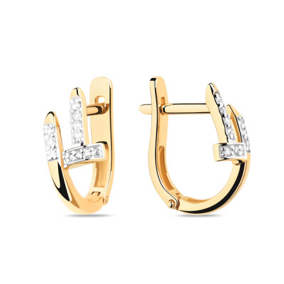 Серьги классические из золота с бриллиантом