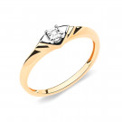 Кольцо классическое из золота с бриллиантом