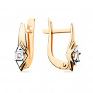 Серьги классические из золота с бриллиантом