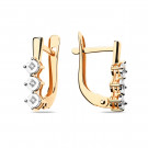 Серьги классические из золота с бриллиантом