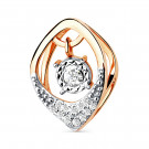 Подвеска классическая из золота с бриллиантом