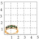 Кольцо классическое из золота с изумрудом