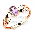 Кольцо классическое из золота с аметистом