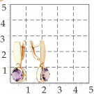 Серьги классические из золота с аметистом