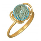 Кольцо классическое из золота с топазом