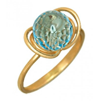 Кольцо классическое из золота с топазом