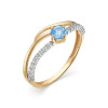 Кольцо классическое из золота с топаз~ ice blue