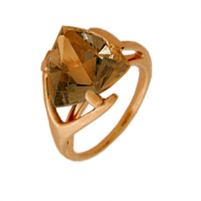 Кольцо классическое из золота с раухтопазом