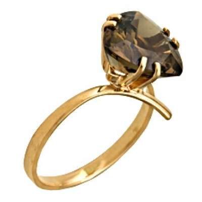 Кольцо классическое из золота с раухтопазом