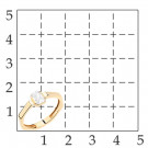 Кольцо классическое из золота с фианитом