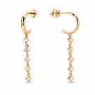 Серьги-пусеты из золота с фианитом