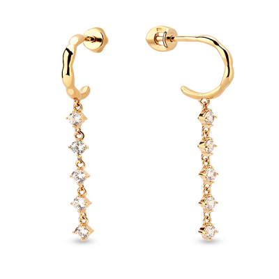 Серьги-пусеты из золота с фианитом