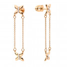 Серьги-пусеты из золота с фианитом