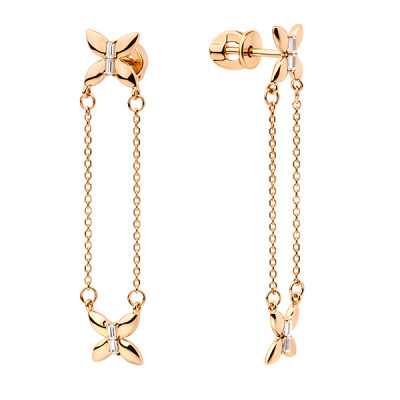 Серьги-пусеты из золота с фианитом