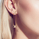 Серьги-пусеты из золота с фианитом