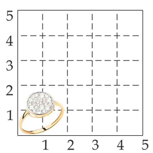 Кольцо классическое из золота с фианитом