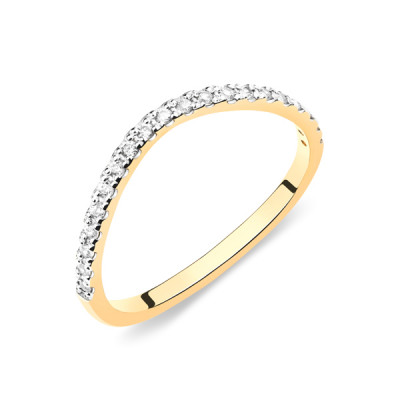 Кольцо классическое из золота с фианитом