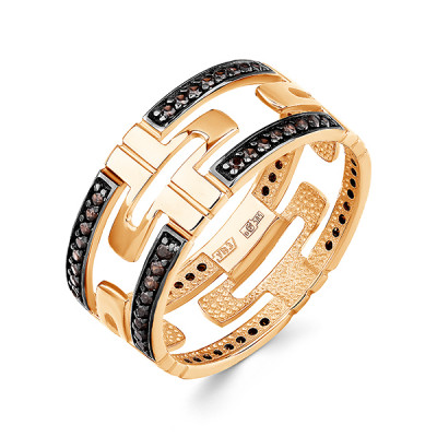 Кольцо классическое из золота с фианитом