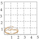 Кольцо классическое из золота с фианитом