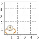 Кольцо классическое из золота с фианитом