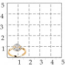 Кольцо классическое из золота с фианитом