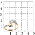Кольцо классическое из золота с фианитом