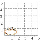 Кольцо классическое из золота с фианитом